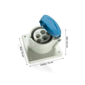 Toma para empotrar recta IP44 2P+Tierra 16A + 250V