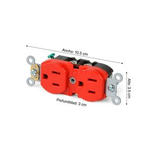 Toma doble para empotrar Tierra aislada 15A 125V