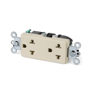 Toma doble universal para empotrar 15A 250V L/T Marfil