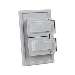 Placa Doble Hermética Baquelita Gris