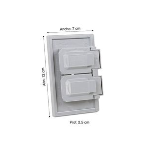 Placa Doble Hermética Baquelita Gris