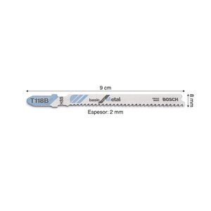 Hoja de sierra caladora para metal grueso T118B x5 unidades