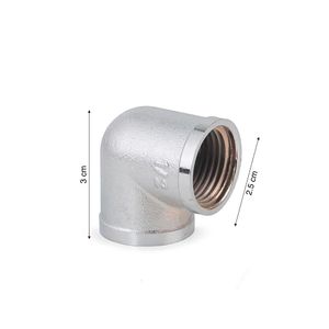 Codo Bronce Cromado 1/2" x 90°