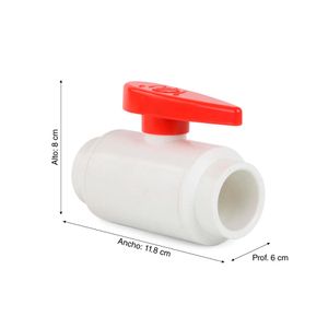Válvula Bola PVC sin rosca 1"