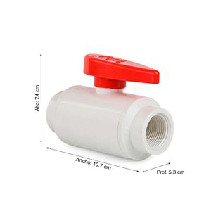 Válvula Bola PVC con rosca 3/4"