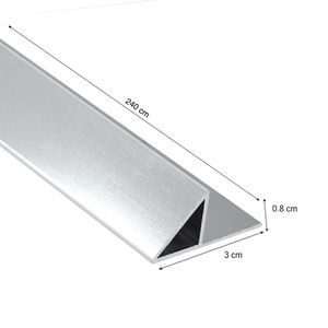Borde diagonal 12.5mm Aluminio Brillante 240cm