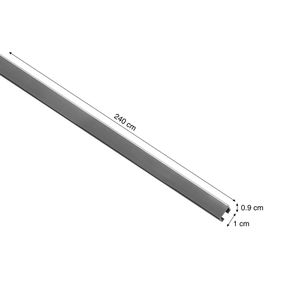 Listelo recto 10mm Aluminio Brillante 240cm