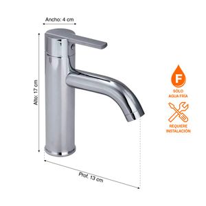 Llave de Lavatorio Italgrif Minimalista Buzios lever Baja Plata Cromada