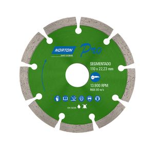 Disco de corte diamantado segmentado 4 1/2"x7/8"