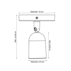 Spot para adosar LED 7W Blanco Luz Cálida