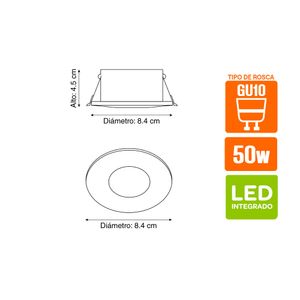 Spot redondo Aluminio Hermético Satín 8.4cm ip65
