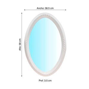 Espejo de Baño Dynesa Oval 38x58cm Fibra Blanco