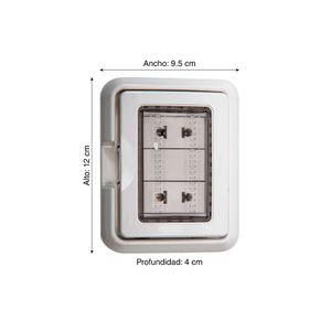 Cubierta Idrobox con 2 tomas Universales Light