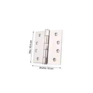 Bisagra Acero Inoxidable 4"x4" x 3mm x2 unidades