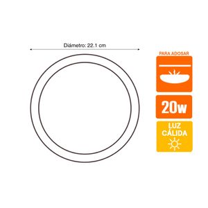 Aplique de exterior LED 20W 23cm IP65 Luz Cálida