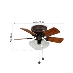 Ventilador de techo Orange Siena 30" 3 luces 5 palas