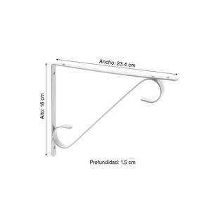 Soporte de repisa Colonial 25cm Blanco