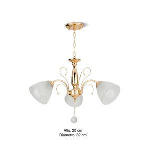 Lámpara Colgante Orange Galia 3 Luces E27 Dorado