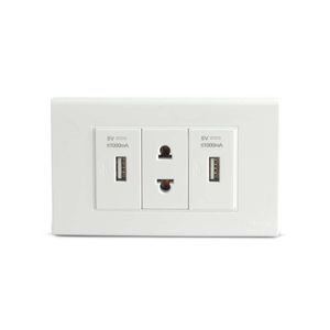 Tomacorriente Universal + 2 tomas USB Classic