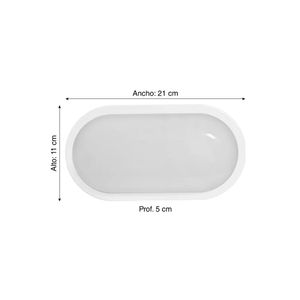 Aplique LED Ovalado Tortuga Blanco 15W