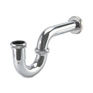 Trampa P de acero inoxidable cromado de 1 1/4"