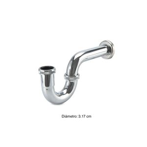 Trampa P de acero inoxidable cromado de 1 1/4"