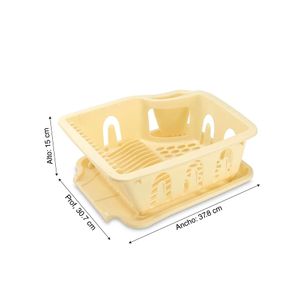 Escurridor plástico para 14 platos beige
