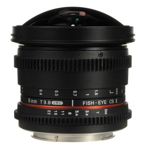 Bower 8 mm t/3.8 Fisheye HD Cine lente para Olympus Four-Thirds DSLR Monte