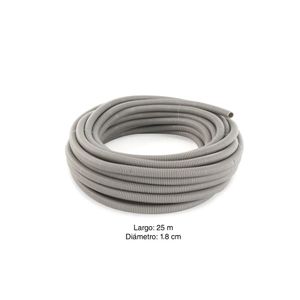 Tubería corrugada poliet. 3/8" WIR gris x 25 metros