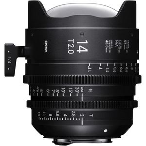 Sigma 14 mm T2 T2 completamente luminoso FF Prime de alta velocidad (montura canon ef, pies)