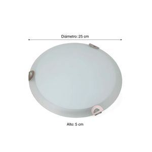Plafón Redondo Blanco Brilloso E27 25 cm