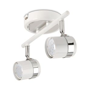 Barra LED Verónica GU10 Blanco Brillante 3W 2 Luces