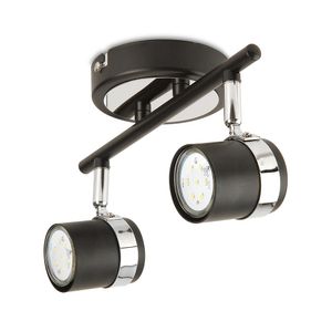 Barra LED Verónica GU10 Negro Brillante 3W 2 Luces