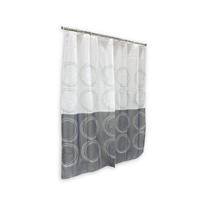 Cortina de Baño con Aros Orange 180x180cm Poly Olio Gris