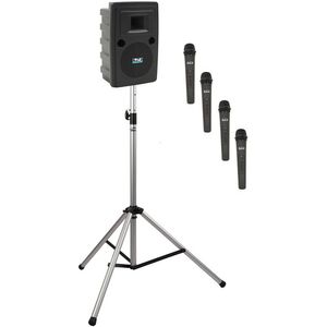 Anchor Audio Liberty System 4 con cuatro micrófonos inalámbricos de mano y soporte