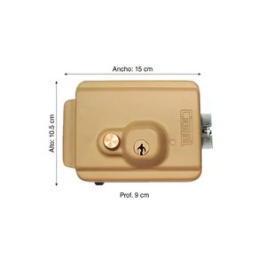 Cerradura eléctrica con botón crema