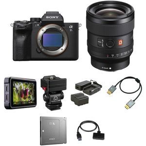 Cámara sin espejo Sony a7S III con lente de 24 mm f/1.4 y kit de grabación sin procesar