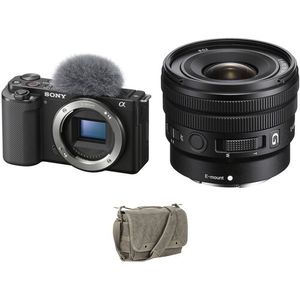 Cámara sin espejo Sony ZV-E10 con lente de 10-20 mm y kit de bolsa