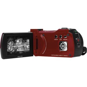 Minolta MN220NV Videocámara de visión nocturna Full HD con zoom digital de 16x (Rojo)