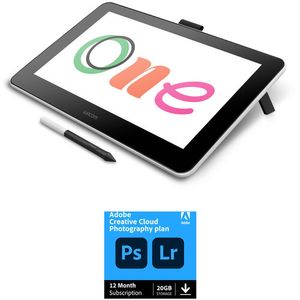 Wacom One Creative Pen Display y Adobe Creative Cloud Photography Plan Kit (suscripción de 12 meses)