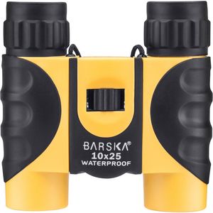 Barska 10x25 binoculares impermeables de Colorado (amarillo, empaque de almejas)
