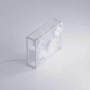 Altavoz Bluetooth transparente (blanco con cableado blanco)