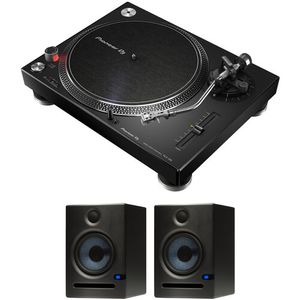 Pioneer DJ PLX-500-K Kit de tocadiscos directo con par de monitor de estudio (negro)
