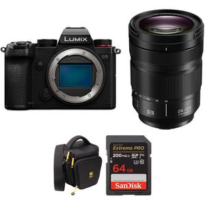 Cámara sin espejo Panasonic Lumix S5 con lente de 24-105 mm y kit de accesorios