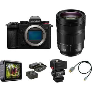Cámara sin espejo Panasonic Lumix S5 con lente 24-105 y kit de cine