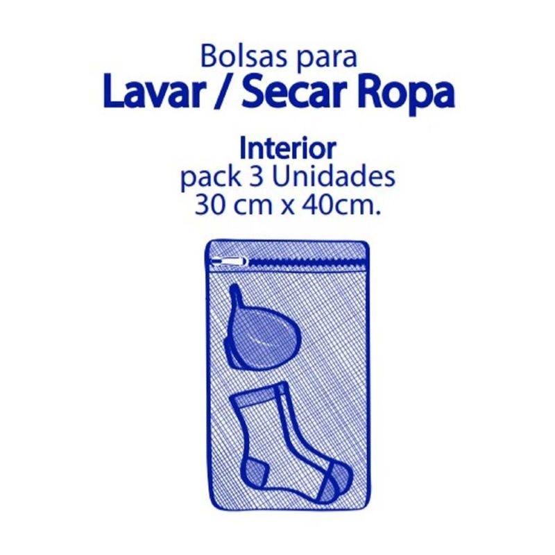 Bolsa c/cierre p/lavar ropa interior Pack 3 unid - Promart