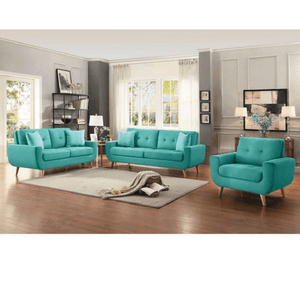 Juego de Sala 3 2 1 Kayra Alto Hogar Turquesa