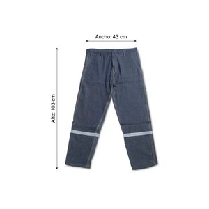 Pantalón Denim Werken 100% Algodón con Cinta Reflectiva - Talla: Medium
