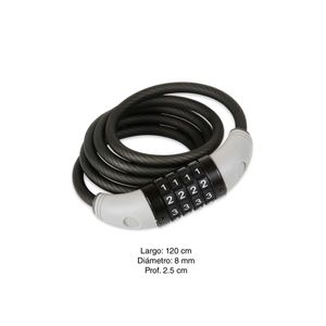 Cable de acero con candado de clave 1.2 metros