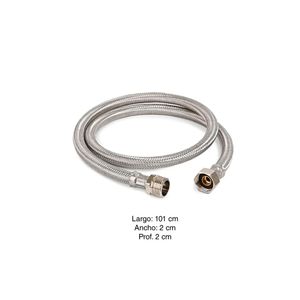 Tubo de abasto 1/2" x 1/2" x 1 metro Acero trenzado